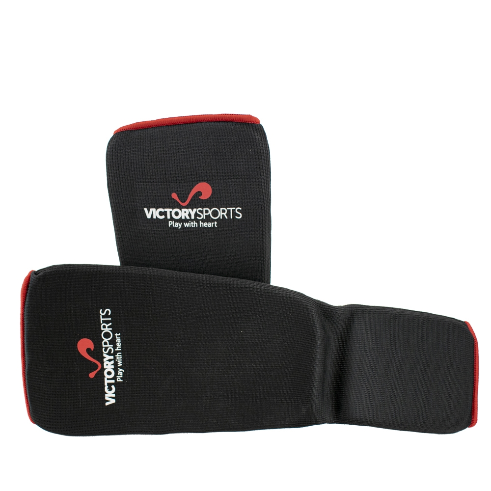 Victory Sports Schienbein- und Spannschutz - Elastische Beinschützer - Rot