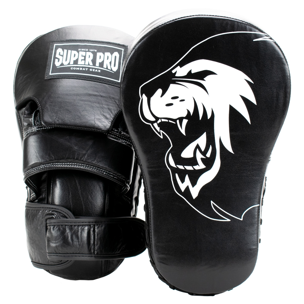 Super Pro Combat Gear Schlagpolster - Handmitts Long Curved - Schwarz / Weiß Super Pro Combat Gear Schlagpolster - Handmitts Long Curved - Schwarz / Weiß
