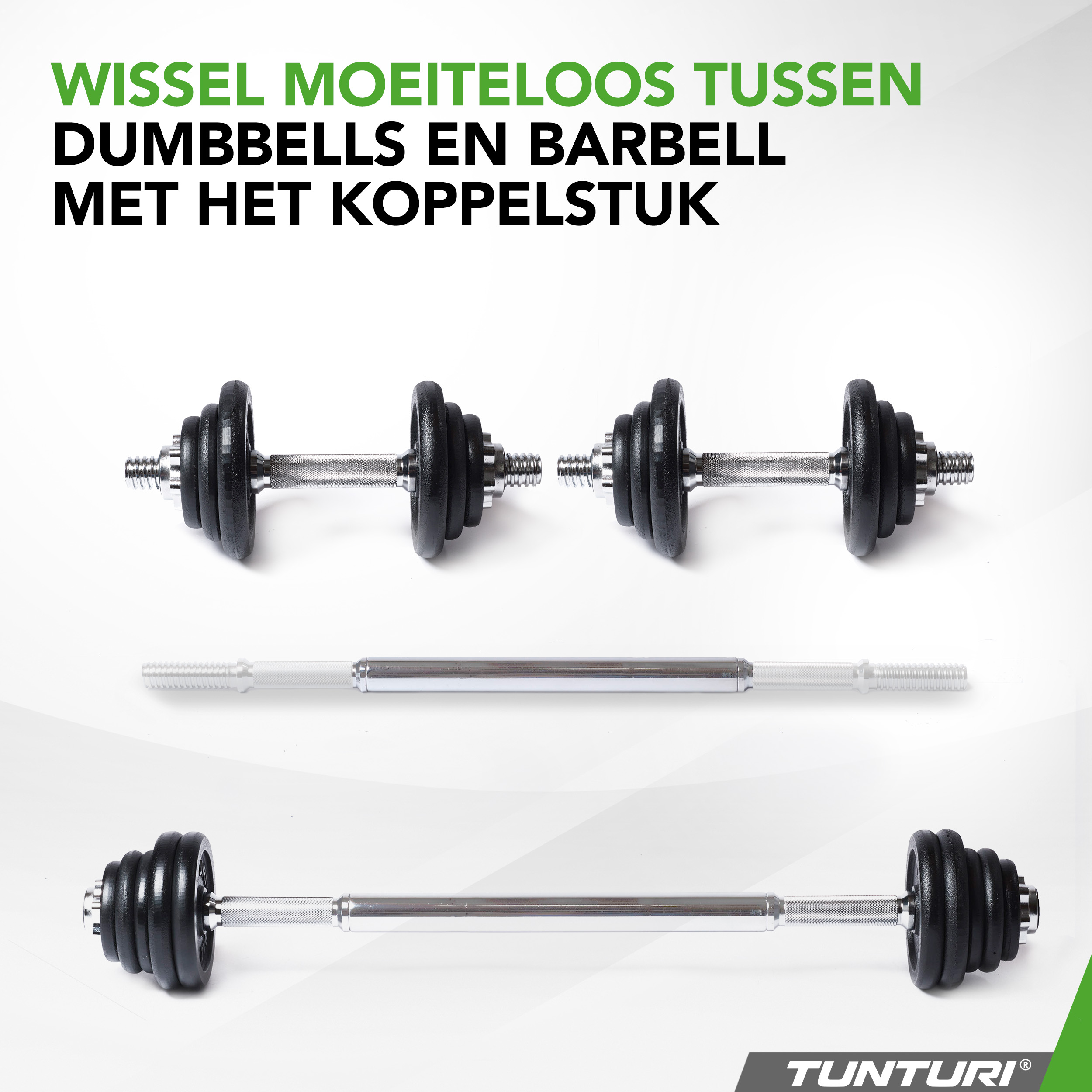 Tunturi Hantelset - Langhantel/Kurzhantel-Set 20kg - Schwarz Tunturi Hantelset - Langhantel/Kurzhantel-Set 20kg - Schwarz