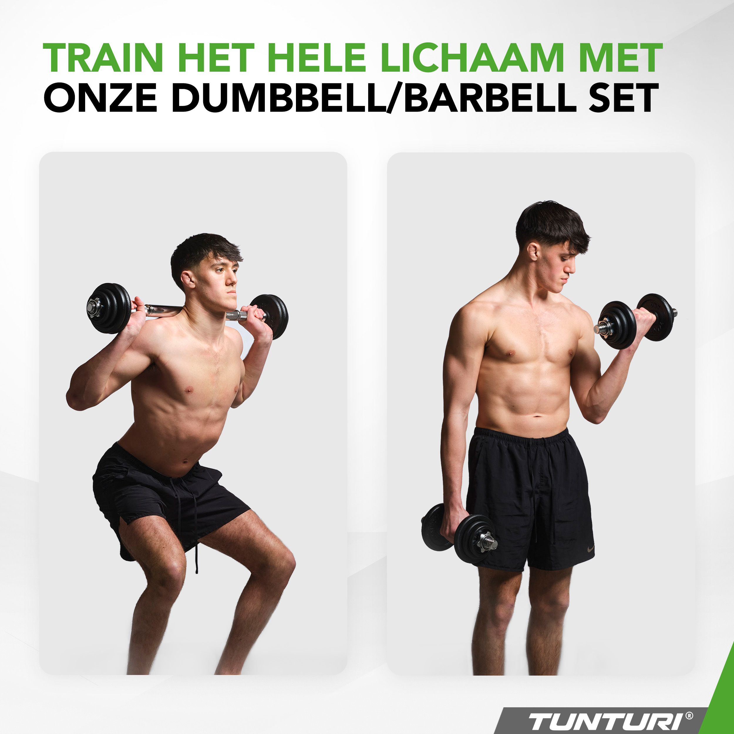 Tunturi Hantelset - Langhantel/Kurzhantel-Set 20kg - Schwarz Tunturi Hantelset - Langhantel/Kurzhantel-Set 20kg - Schwarz