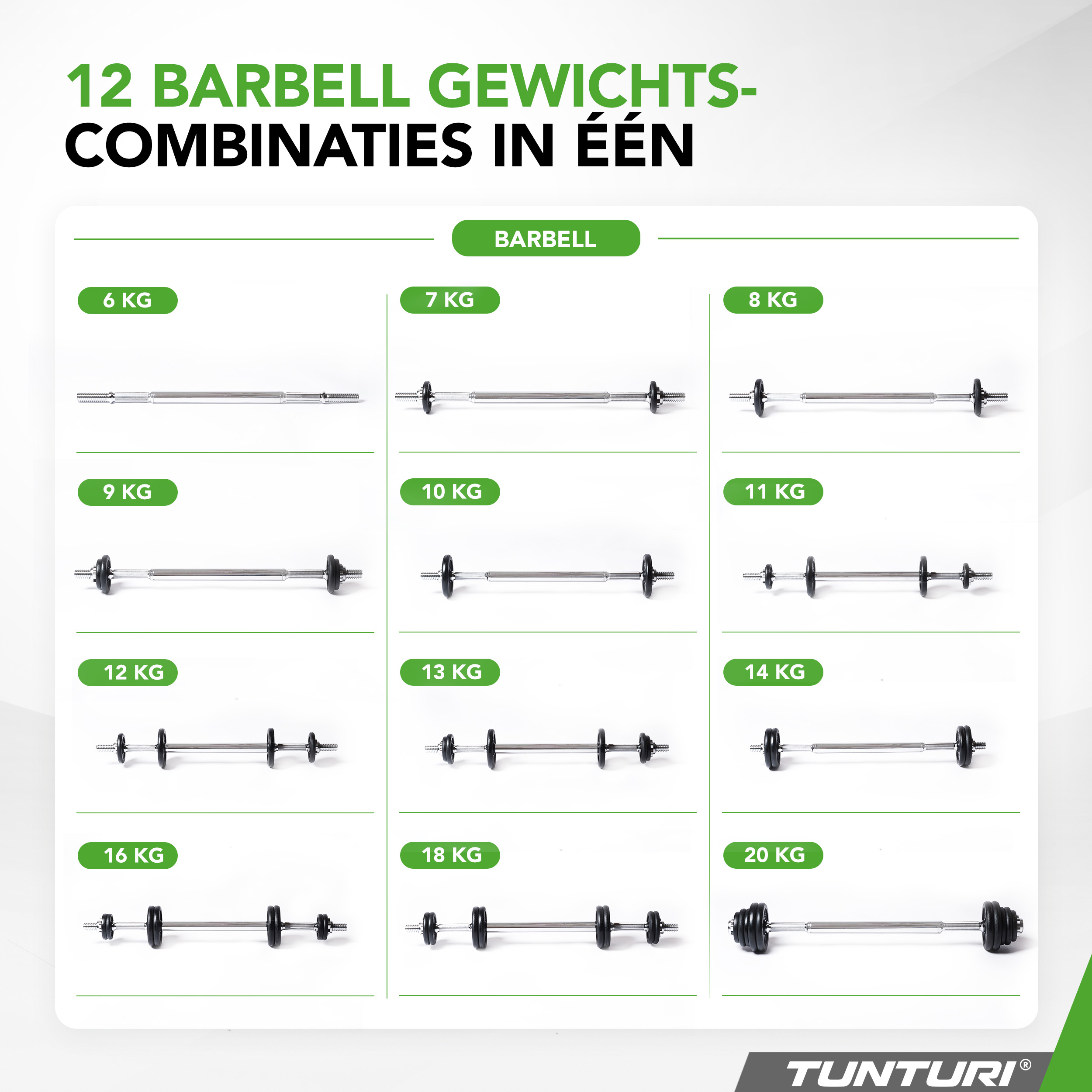 Tunturi Hantelset - Langhantel/Kurzhantel-Set 20kg - Schwarz Tunturi Hantelset - Langhantel/Kurzhantel-Set 20kg - Schwarz