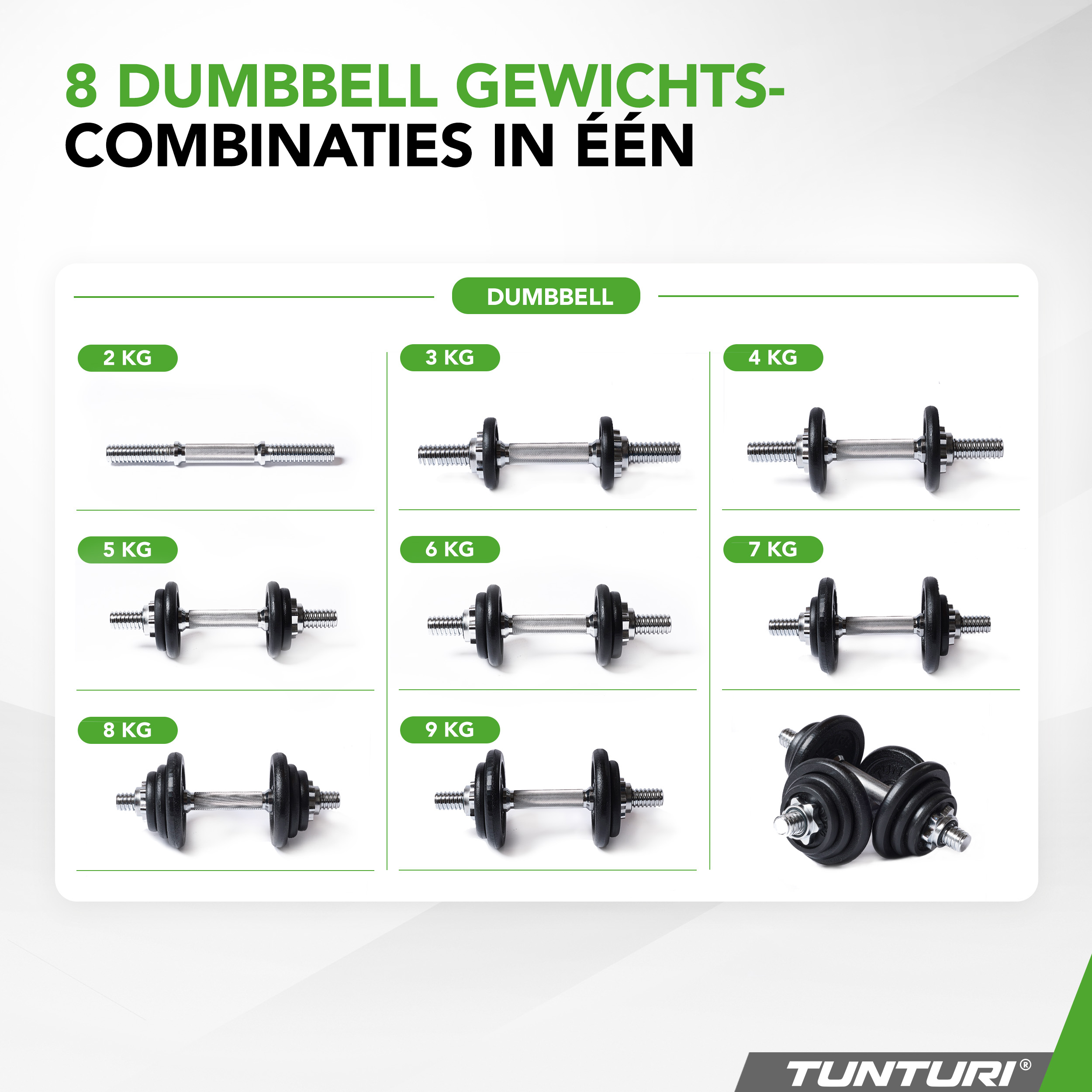 Tunturi Hantelset - Langhantel/Kurzhantel-Set 20kg - Schwarz Tunturi Hantelset - Langhantel/Kurzhantel-Set 20kg - Schwarz