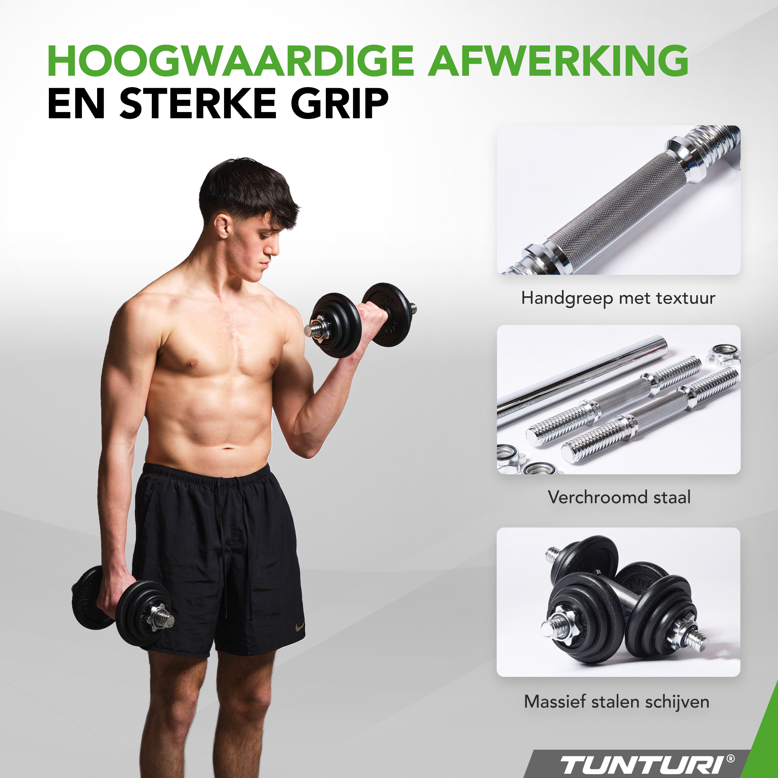 Tunturi Hantelset - Langhantel/Kurzhantel-Set 20kg - Schwarz Tunturi Hantelset - Langhantel/Kurzhantel-Set 20kg - Schwarz