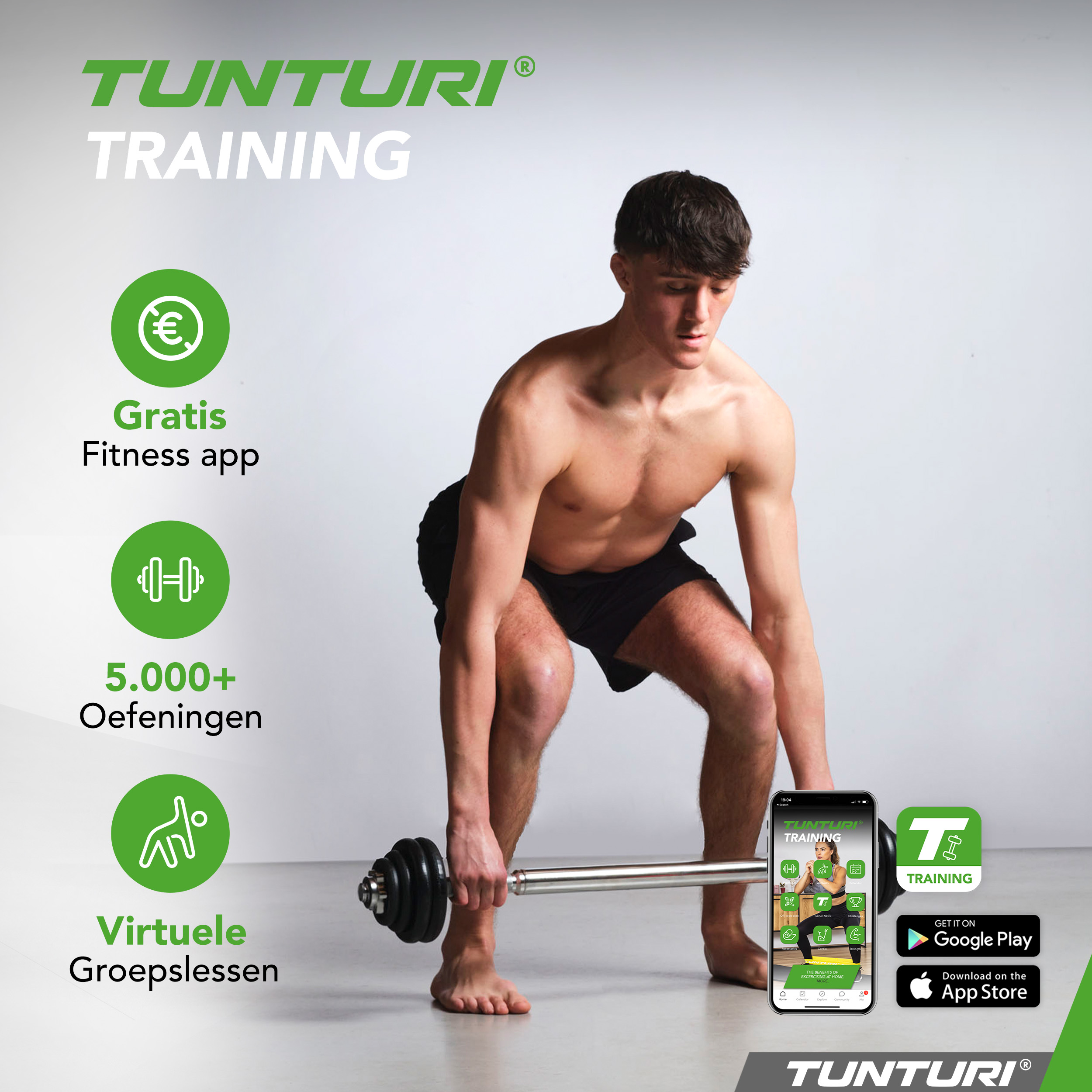 Tunturi Hantelset - Langhantel/Kurzhantel-Set 20kg - Schwarz Tunturi Hantelset - Langhantel/Kurzhantel-Set 20kg - Schwarz