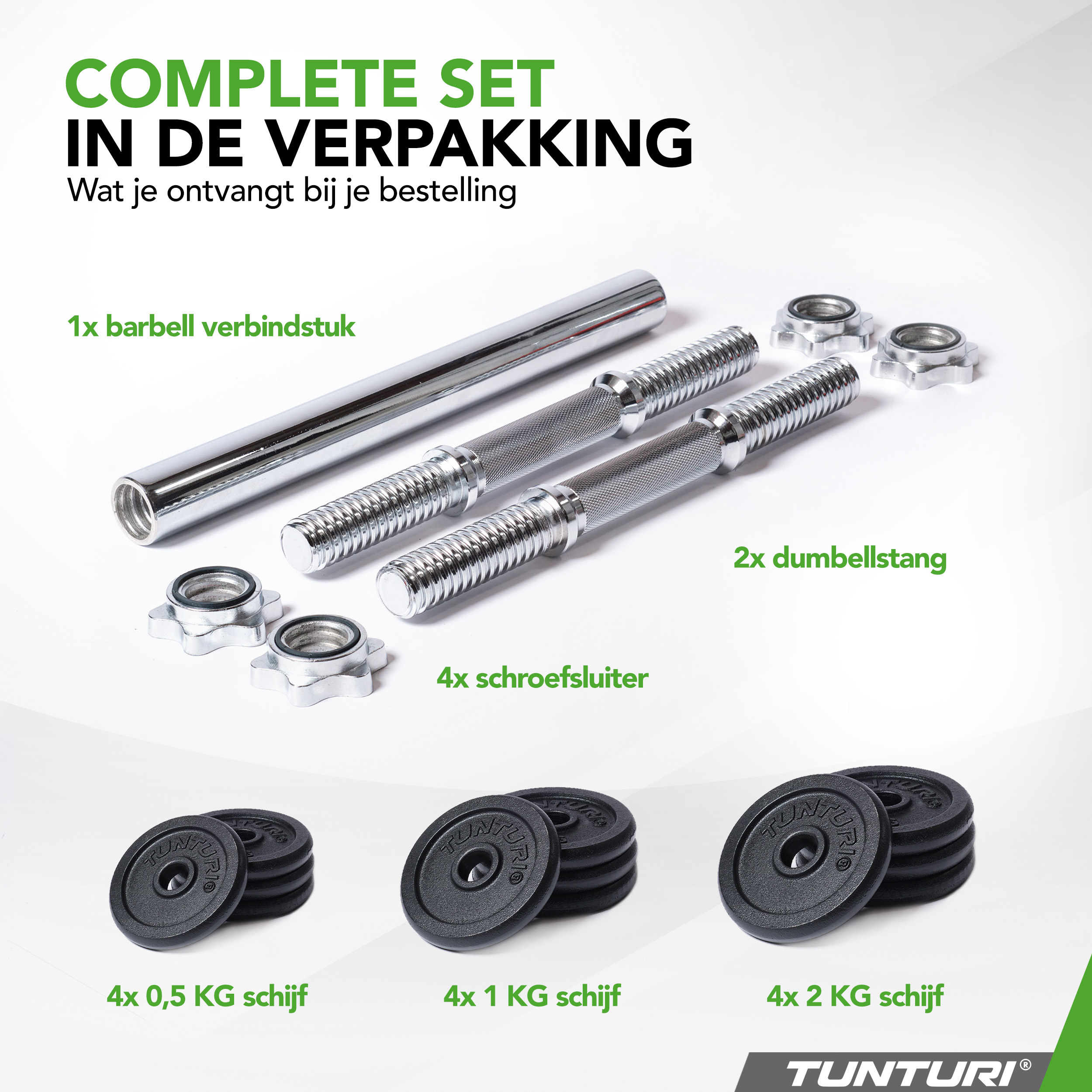 Tunturi Hantelset - Langhantel/Kurzhantel-Set 20kg - Schwarz Tunturi Hantelset - Langhantel/Kurzhantel-Set 20kg - Schwarz