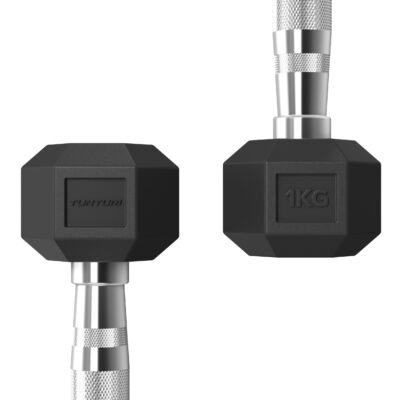 Tunturi Kurzhantel - Platinum Hexa Kurzhantel-Set 1kg - Schwarz