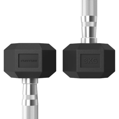 Tunturi Hantel - Platinum Hexa Kurzhantel-Set 3kg - Schwarz