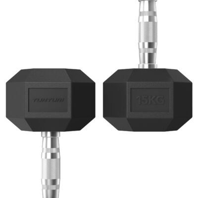 Tunturi Hantel - Platinum Hexa Kurzhantel 15kg - Schwarz