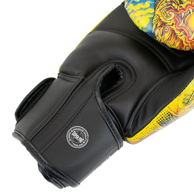 Super Pro Combat Gear Boxhandschuhe - Muay-Thai-Boxhandschuhe Leder Pattaya Made In Thailand - Schwarz / Gelb Super Pro Combat Gear Boxhandschuhe - Muay-Thai-Boxhandschuhe Leder Pattaya Made In Thailand - Schwarz / Gelb