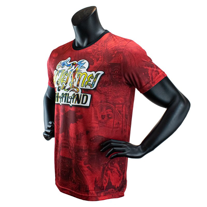 Super Pro Combat Gear T-Shirt - Thai Pattaya Made In Thailand - Rot / Gelb Super Pro Combat Gear T-Shirt - Thai Pattaya Made In Thailand - Rot / Gelb