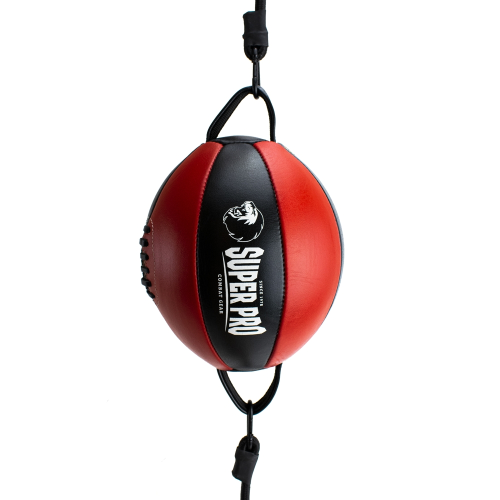 Super Pro Combat Gear Boxball - Super Pro Leder Double End Ball - Rot / Schwarz