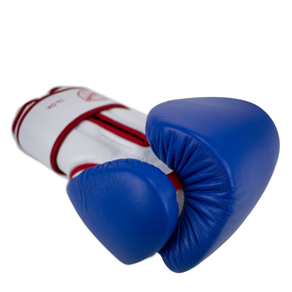 Super Pro Combat Gear Boxhandschuhe - Leder Thai Gloves Stripes - Rot / Blau / Weiß Super Pro Combat Gear Boxhandschuhe - Leder Thai Gloves Stripes - Rot / Blau / Weiß