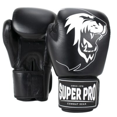 Super Pro Combat Gear Boxhandschuhe - Warrior Leder - Schwarz / Weiß Super Pro Combat Gear Boxhandschuhe - Warrior Leder - Schwarz / Weiß