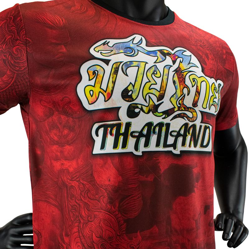 Super Pro Combat Gear T-Shirt - Thai Pattaya Made In Thailand - Rot / Gelb Super Pro Combat Gear T-Shirt - Thai Pattaya Made In Thailand - Rot / Gelb