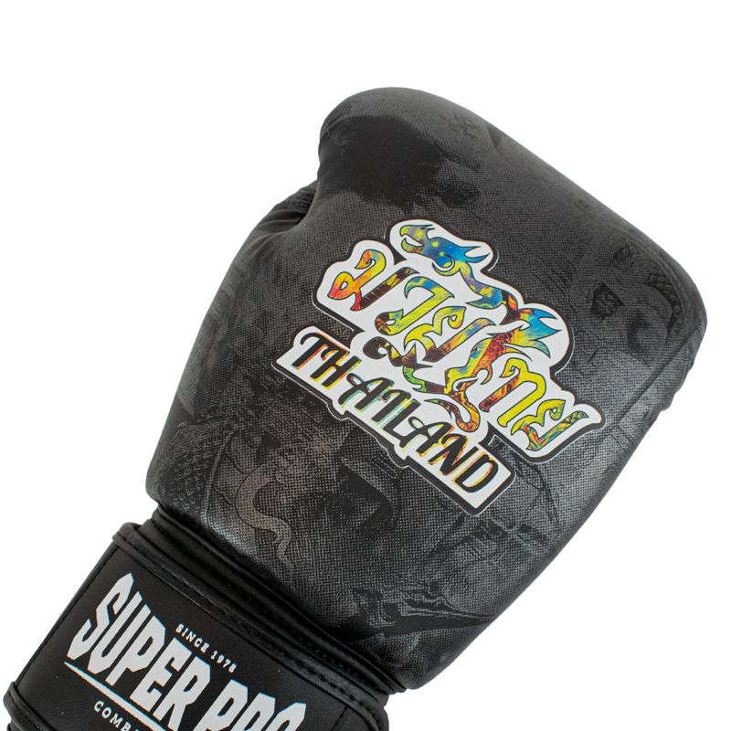 Super Pro Combat Gear Boxhandschuhe - Muay-Thai-Boxhandschuhe Leder Pattaya Made In Thailand - Schwarz / Gelb Super Pro Combat Gear Boxhandschuhe - Muay-Thai-Boxhandschuhe Leder Pattaya Made In Thailand - Schwarz / Gelb