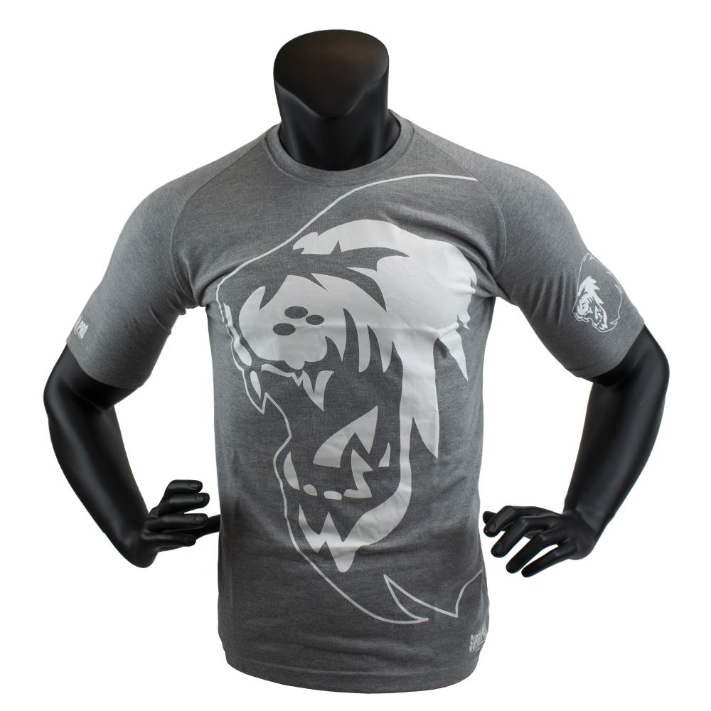 Super Pro Combat Gear T-Shirt - Lion Logo - Grau / Weiß Super Pro Combat Gear T-Shirt - Lion Logo - Grau / Weiß
