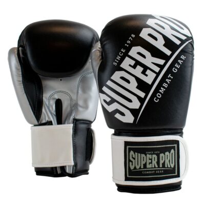 Super Pro Combat Gear Boxhandschuhe - Rebel - Grau / Schwarz / Weiß