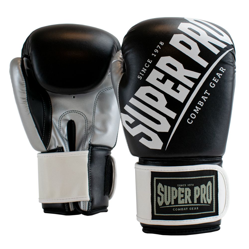 Super Pro Combat Gear Boxhandschuhe - Rebel - Grau / Schwarz / Weiß
