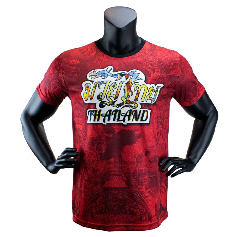 Super Pro Combat Gear T-Shirt - Thai Pattaya Made In Thailand - Rot / Gelb Super Pro Combat Gear T-Shirt - Thai Pattaya Made In Thailand - Rot / Gelb