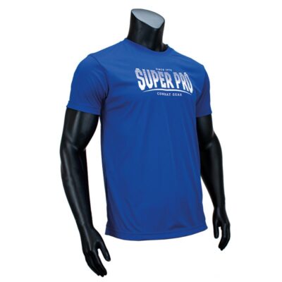 Super Pro Combat Gear Sportbekleidung - Dryfit T-Shirt Stripes S - Blau / Weiß