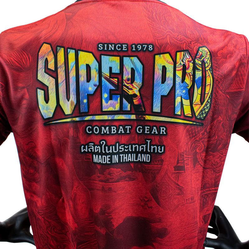 Super Pro Combat Gear T-Shirt - Thai Pattaya Made In Thailand - Rot / Gelb Super Pro Combat Gear T-Shirt - Thai Pattaya Made In Thailand - Rot / Gelb