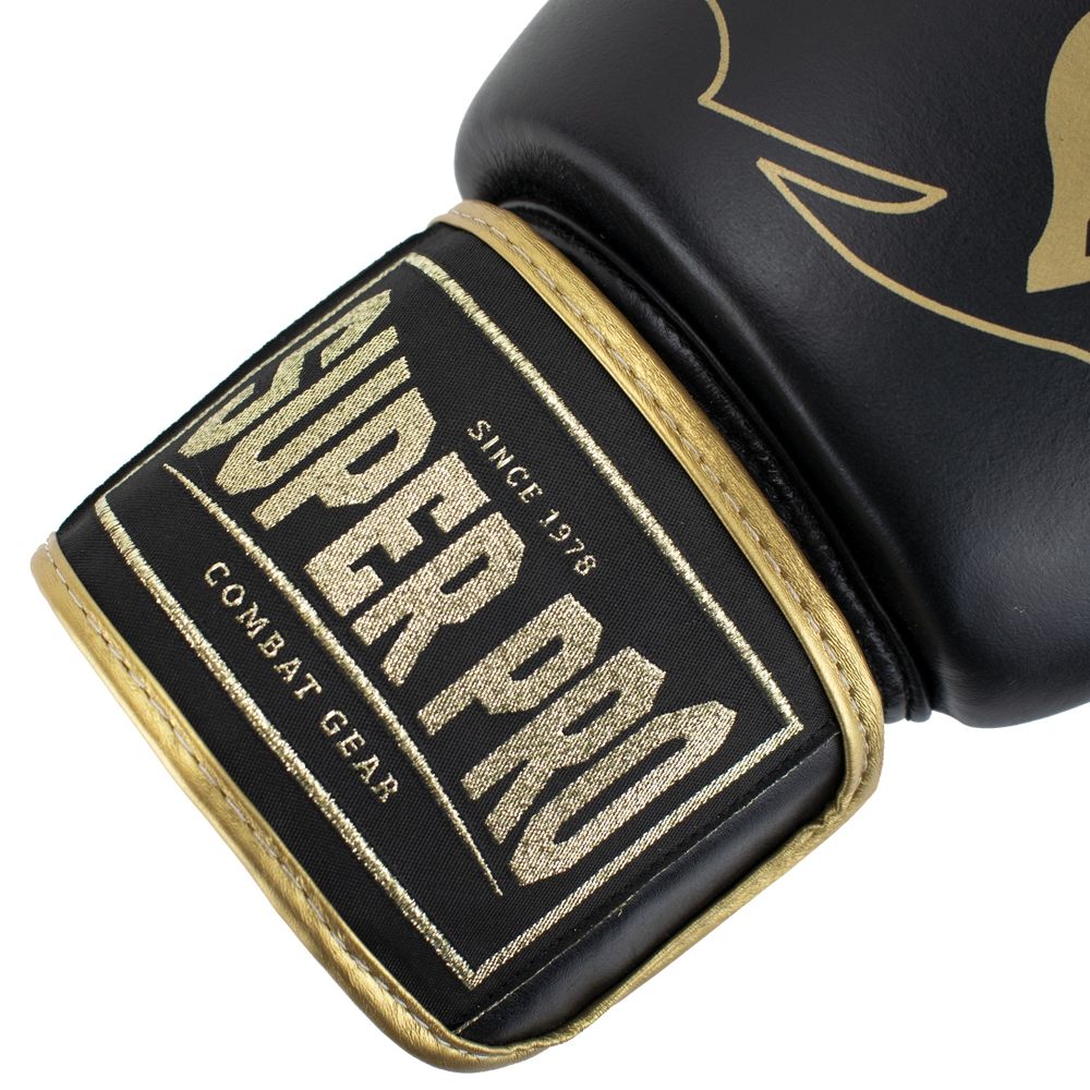 Super Pro Combat Gear Boxhandschuhe - Warrior Se Leder - Gold / Schwarz / Weiß Super Pro Combat Gear Boxhandschuhe - Warrior Se Leder - Gold / Schwarz / Weiß