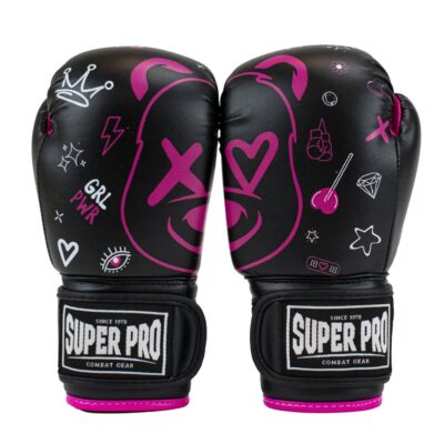 Super Pro Combat Gear Boxhandschuhe - Kinder Bear - Rosa / Schwarz / Weiß