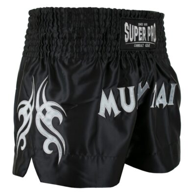 Super Pro Combat Gear Muay-Thai-Shorts - Fighter L - Schwarz / Silber