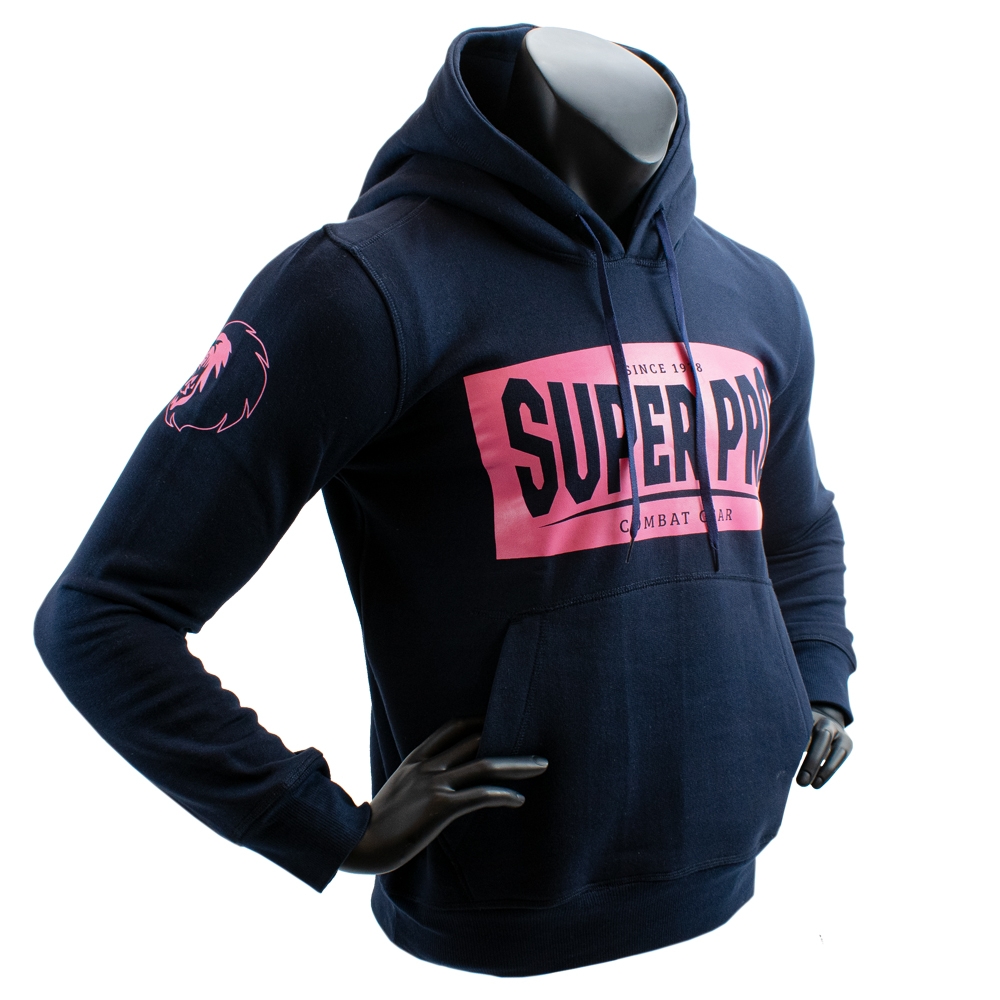 Super Pro Combat Gear Hoodie - Block-Logo - Blau / Rosa Super Pro Combat Gear Hoodie - Block-Logo - Blau / Rosa