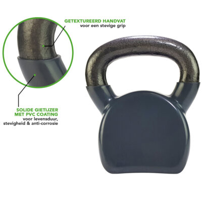 Tunturi Kettlebell - Vinyl 14kg - Grau