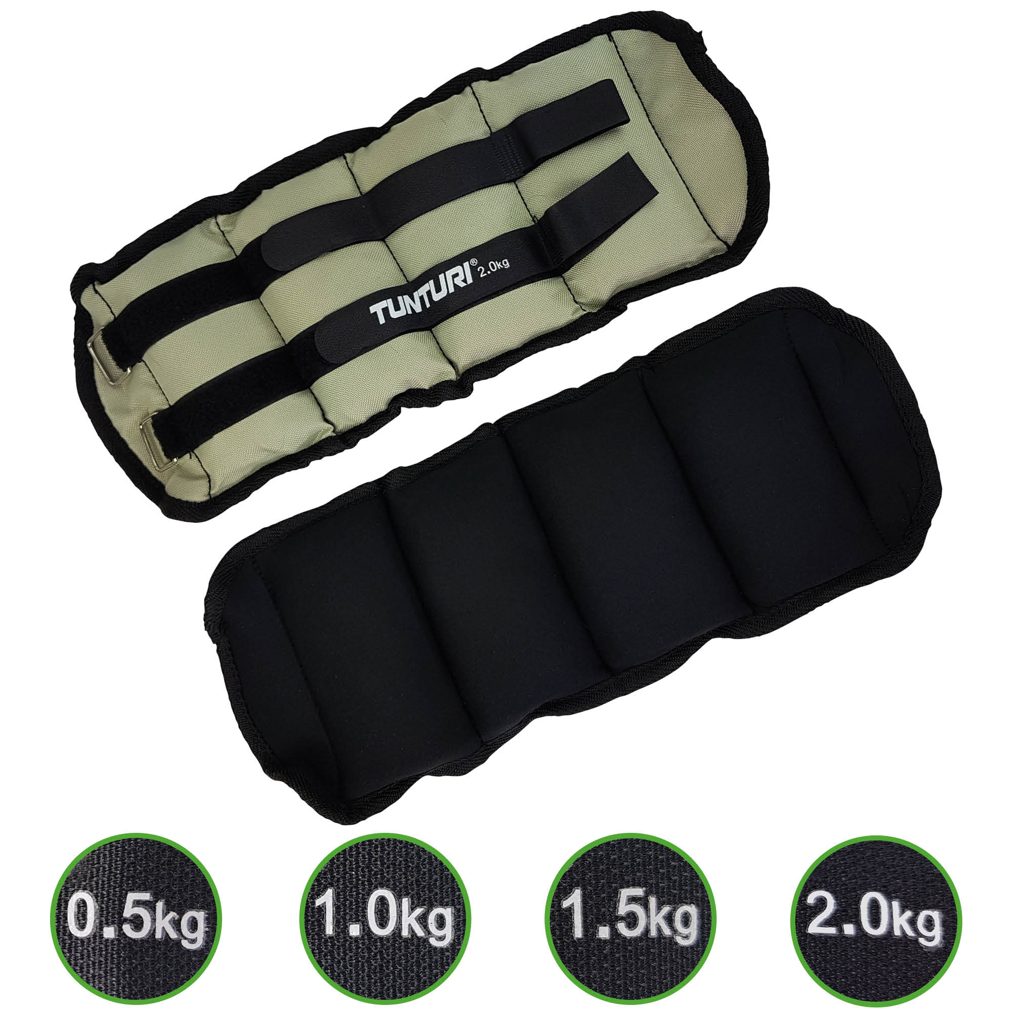 Tunturi Knöchelbandage - Arm-/Bein-Gewichte 2,0kg - Grau Tunturi Knöchelbandage - Arm-/Bein-Gewichte 2,0kg - Grau