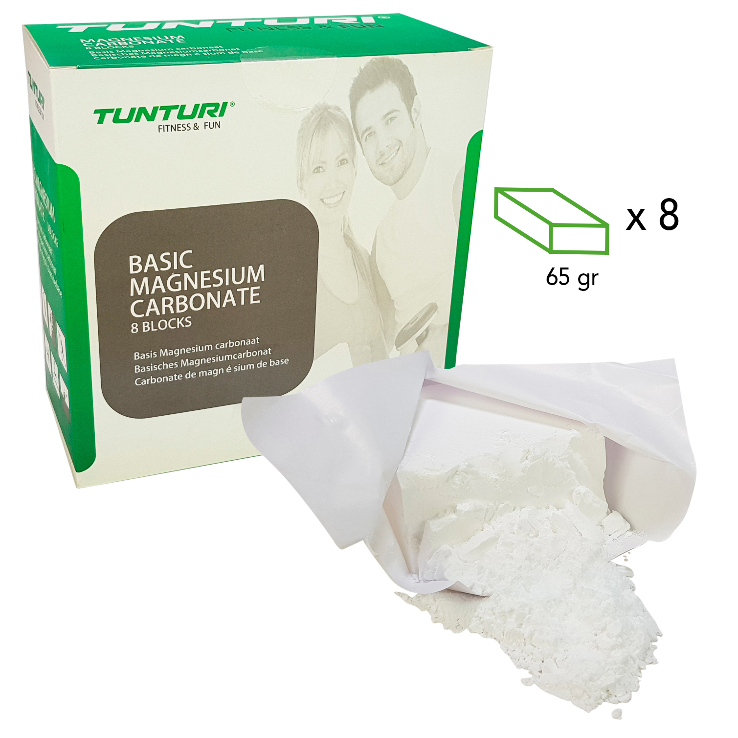 Tunturi Sport Magnesium - 8 Blöcke - Weiß Tunturi Sport Magnesium - 8 Blöcke - Weiß