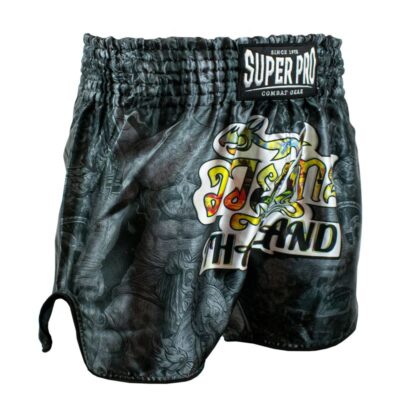 Super Pro Combat Gear Muay-Thai-Shorts - Pattaya Made In Thailand - Schwarz / Gelb