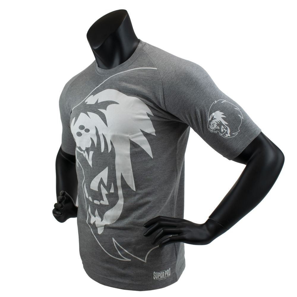 Super Pro Combat Gear T-Shirt - Lion Logo - Grau / Weiß Super Pro Combat Gear T-Shirt - Lion Logo - Grau / Weiß