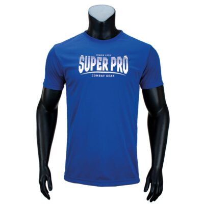 Super Pro Combat Gear Sportbekleidung - Dryfit T-Shirt Stripes S - Blau / Weiß