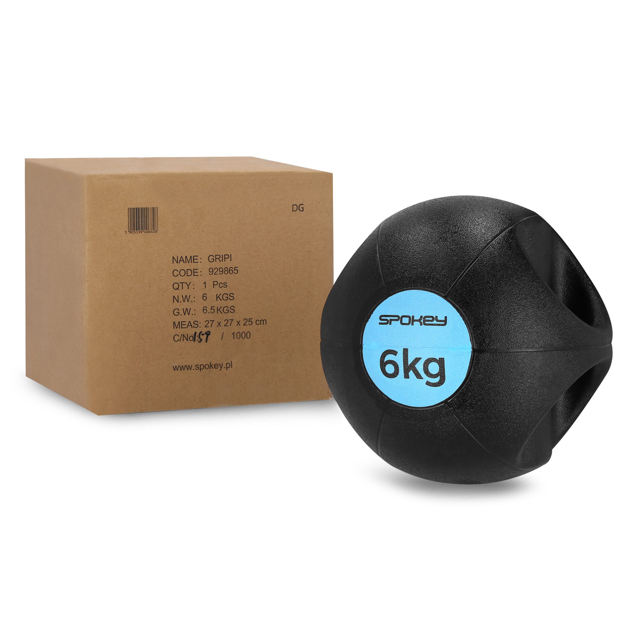 Spokey Gripi Gewichtball 6 kg mit Handgriffen für Krafttraining Spokey Gripi Gewichtball 6 kg mit Handgriffen für Krafttraining