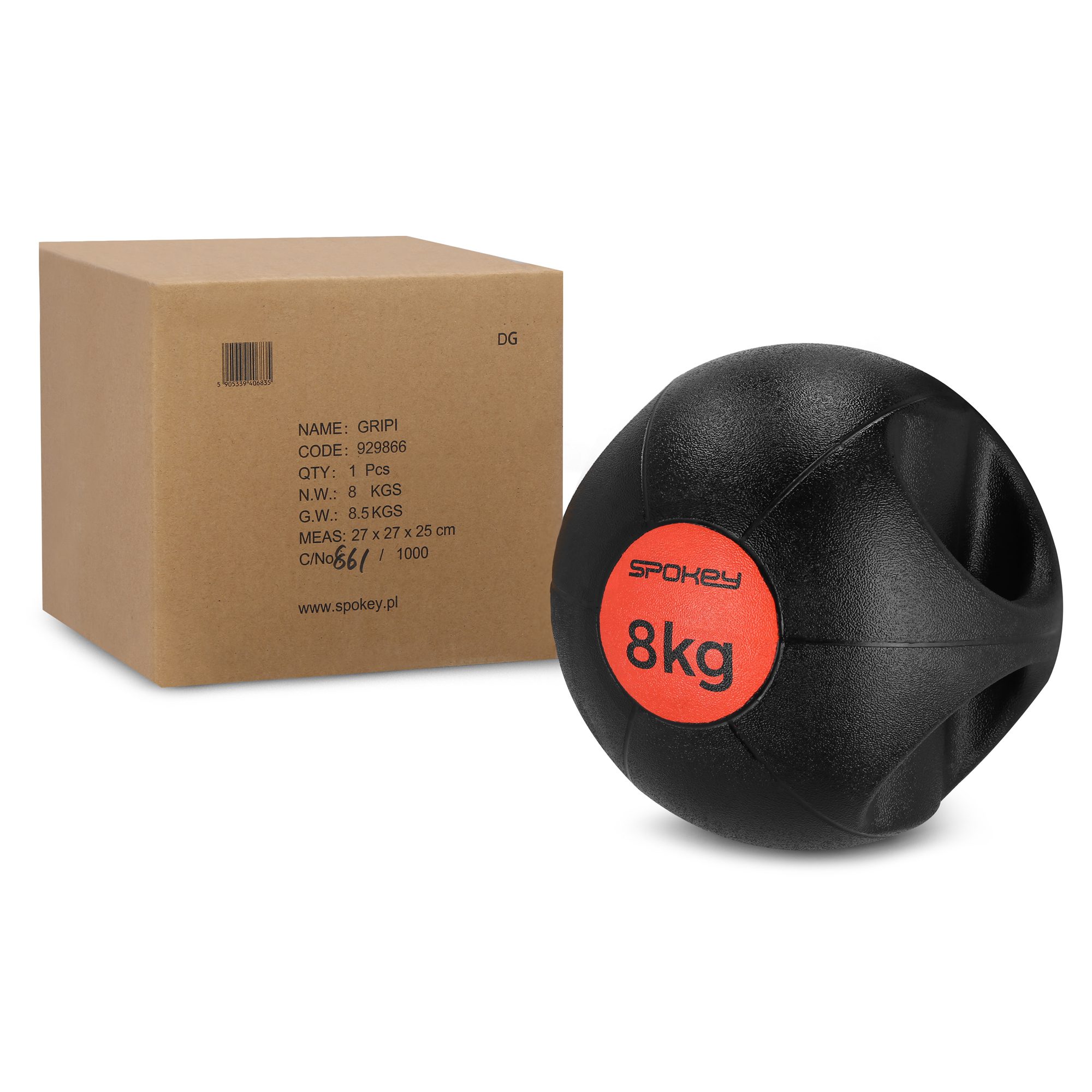 Spokey Gripi Gewichtball mit Handgriff 8 kg für Krafttraining Spokey Gripi Gewichtball mit Handgriff 8 kg für Krafttraining