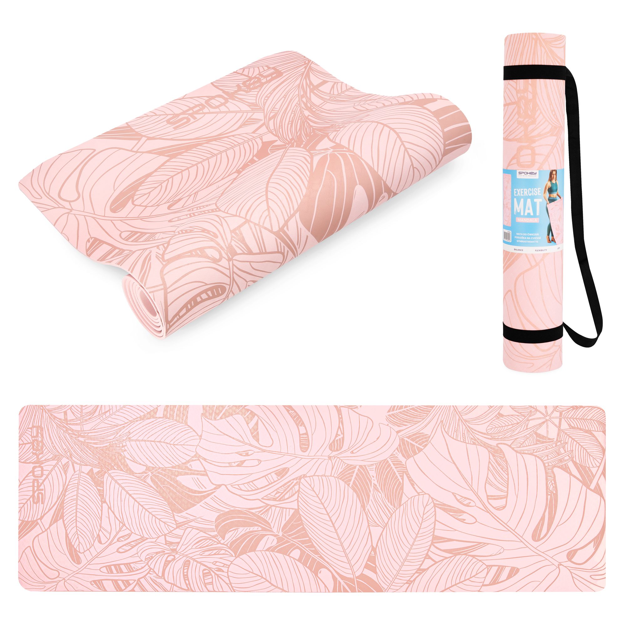 Spokey LEAF Fitnessmatte rosa 183 x 61 cm