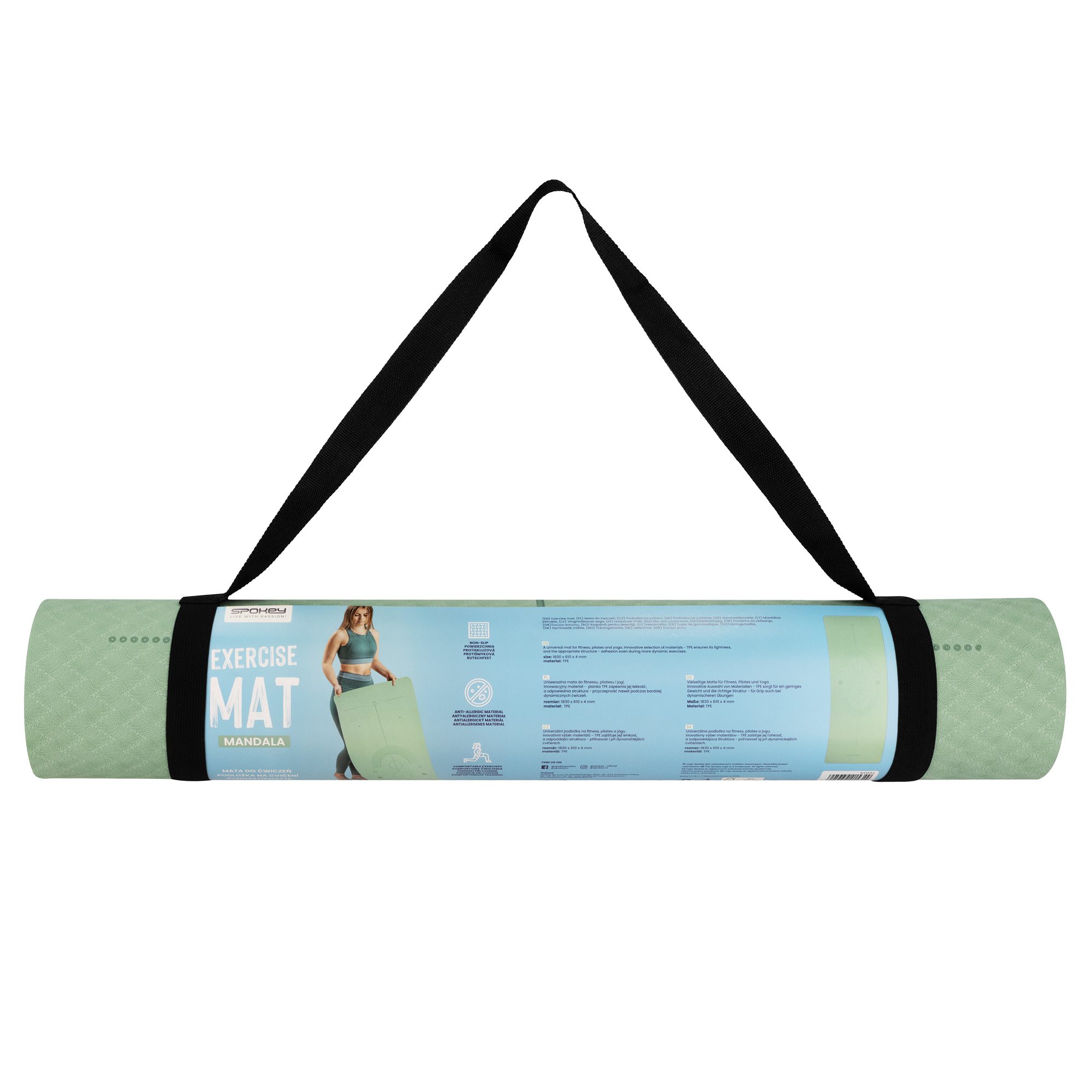 Spokey Mandala Yoga- und Fitnessmatte grün 183 x 61 cm Spokey Mandala Yoga- und Fitnessmatte grün 183 x 61 cm