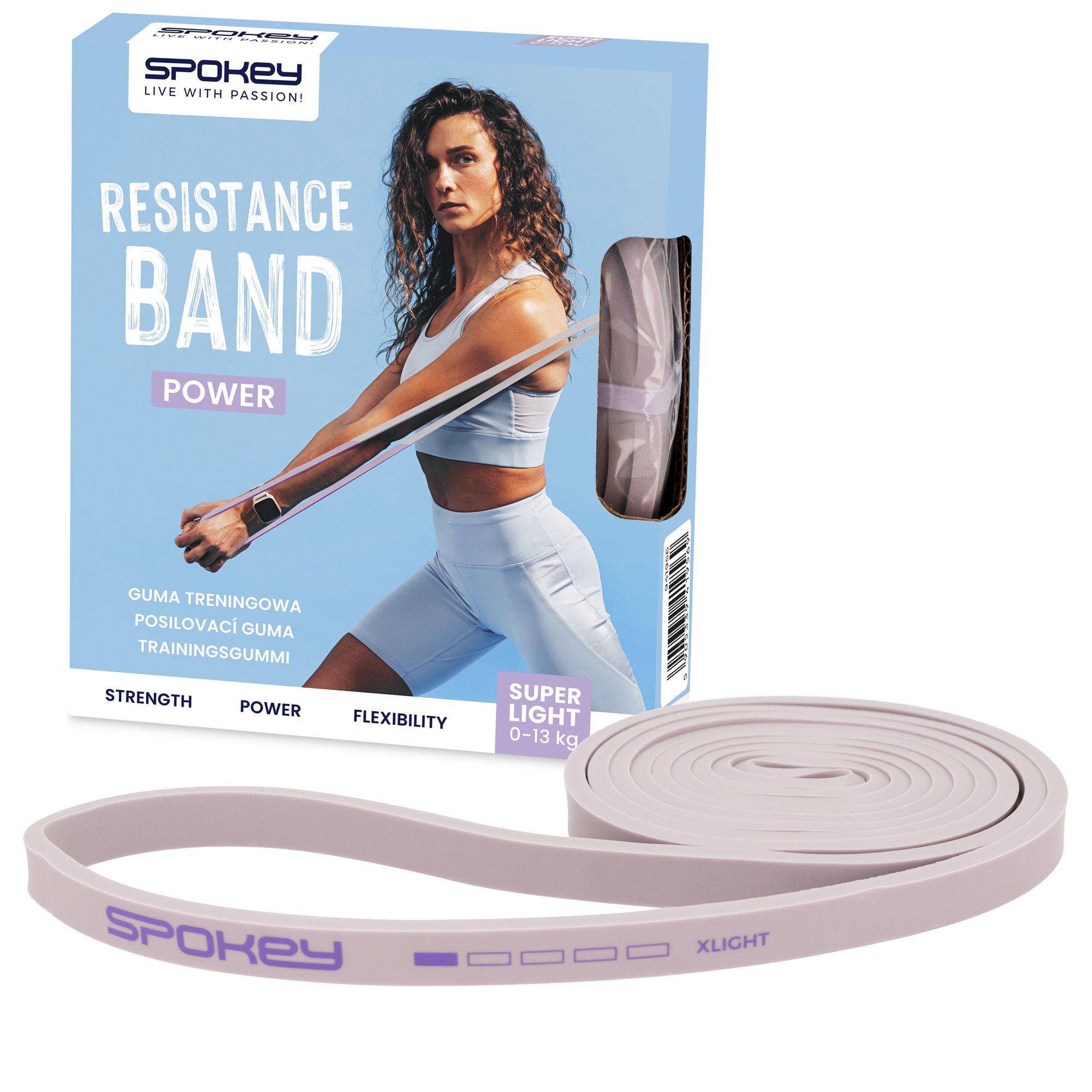 Spokey Power Super Light Widerstandsband lila für Fitness Spokey Power Super Light Widerstandsband lila für Fitness