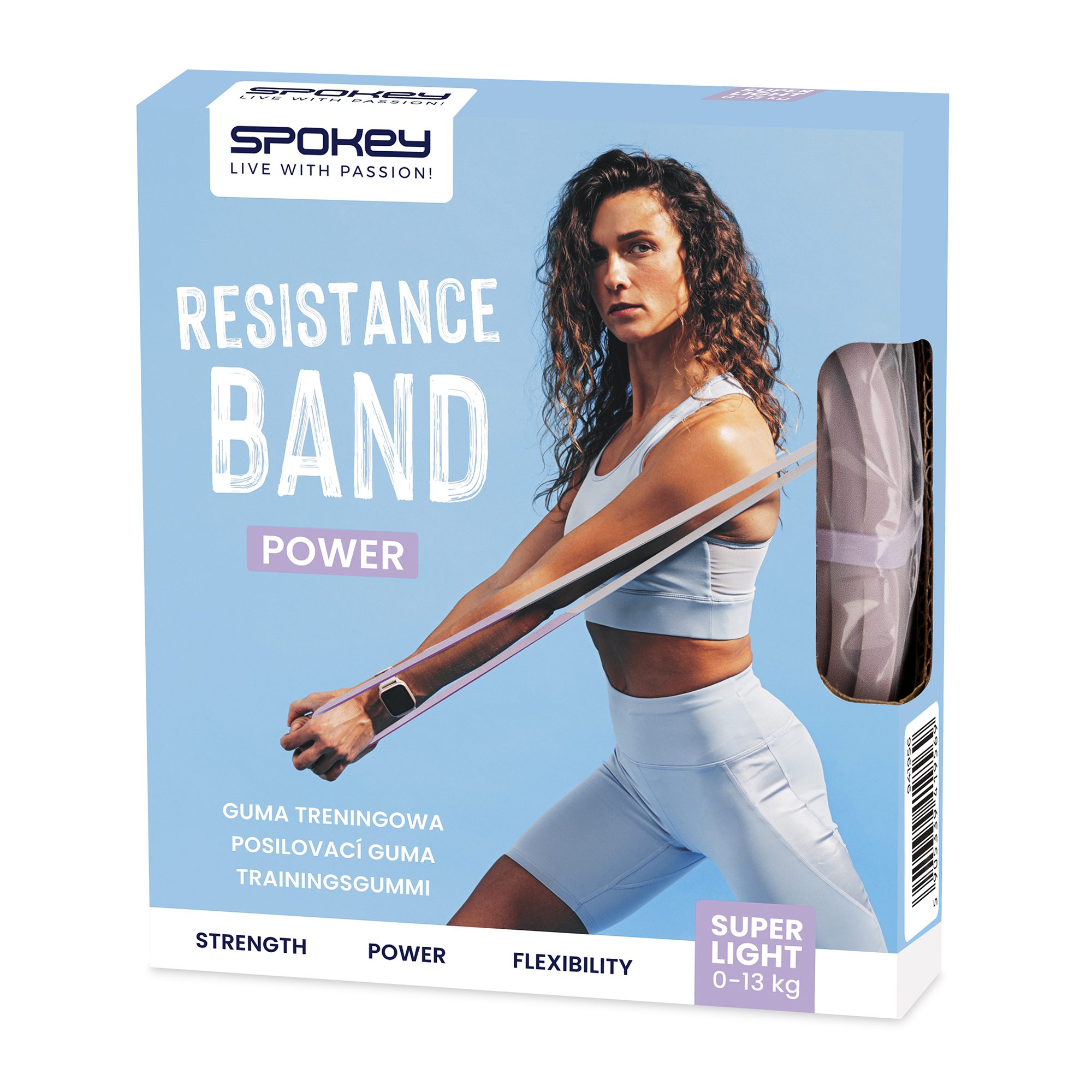 Spokey Power Super Light Widerstandsband lila für Fitness Spokey Power Super Light Widerstandsband lila für Fitness