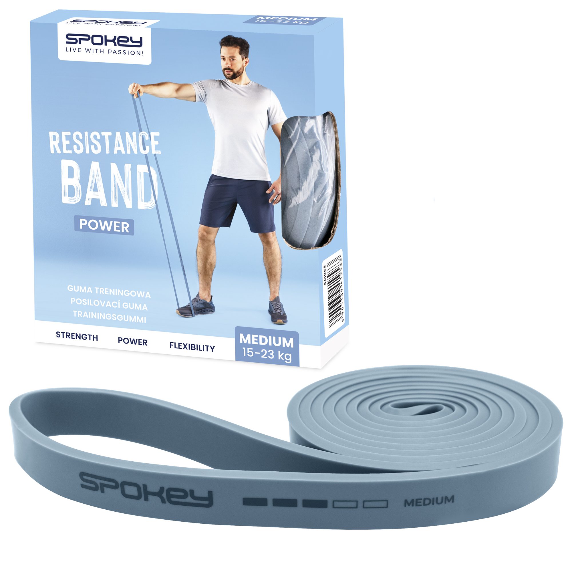 Spokey Fitnessband Medium Blau 15 23 kg Spokey Fitnessband Medium Blau 15 23 kg