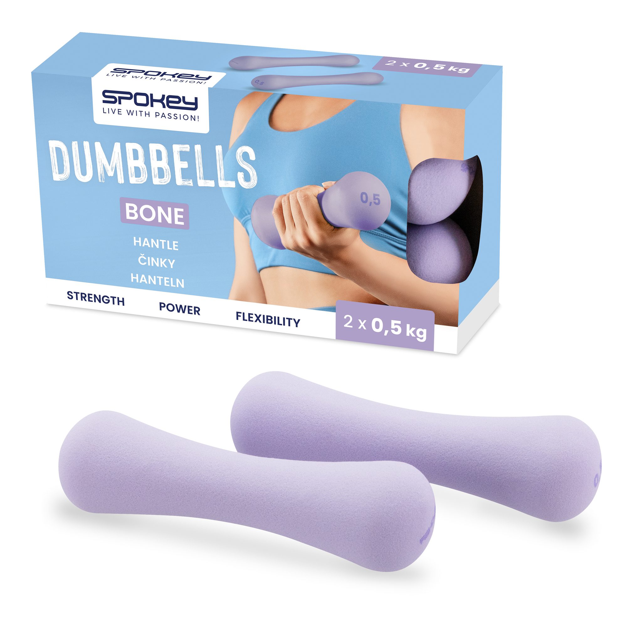 Spokey BONE Neopren-Kurzhantel-Set 2x 0,5 kg lila Spokey BONE Neopren-Kurzhantel-Set 2x 0,5 kg lila