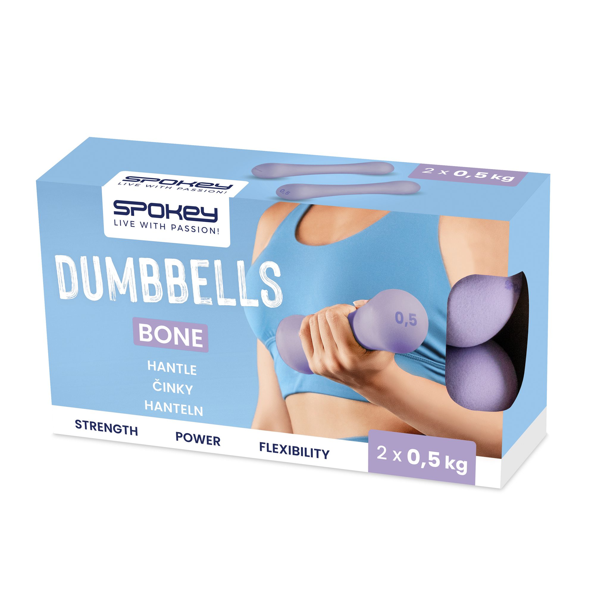 Spokey BONE Neopren-Kurzhantel-Set 2x 0,5 kg lila Spokey BONE Neopren-Kurzhantel-Set 2x 0,5 kg lila