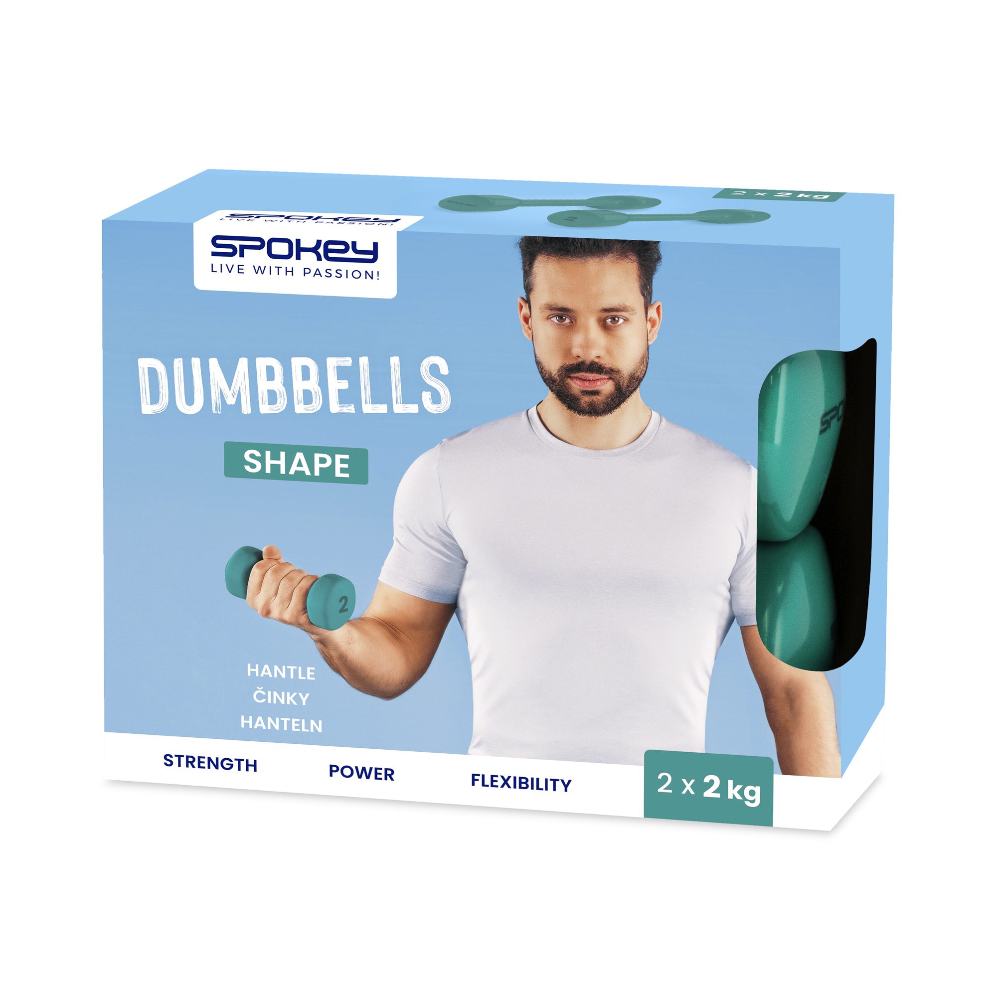 Spokey SHAPE Vinyl-Kurzhantel-Set 2 x 2 kg grün Spokey SHAPE Vinyl-Kurzhantel-Set 2 x 2 kg grün