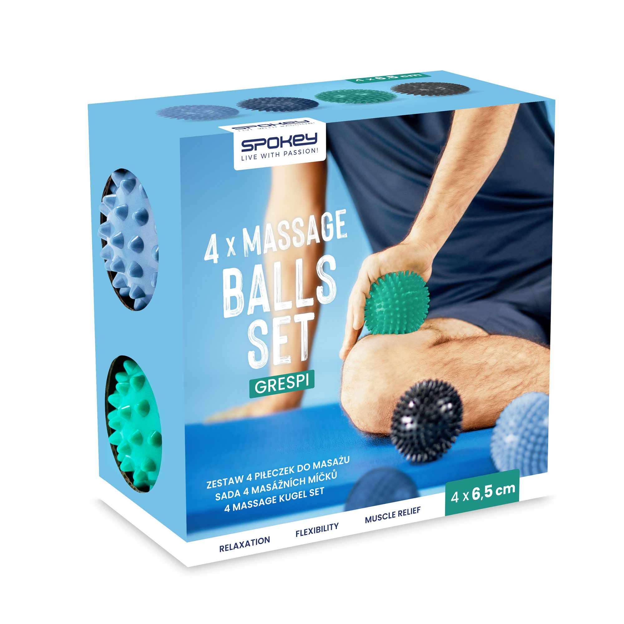 Spokey Grespi Massagebälle Set 4 Stück Multicolor Spokey Grespi Massagebälle Set 4 Stück Multicolor