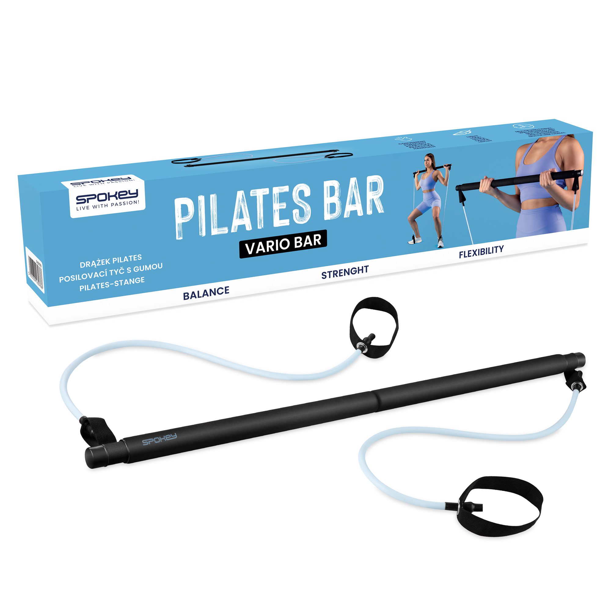 Spokey Pilates-Bar Vario Bar schwarz blau 90 cm Spokey Pilates-Bar Vario Bar schwarz blau 90 cm