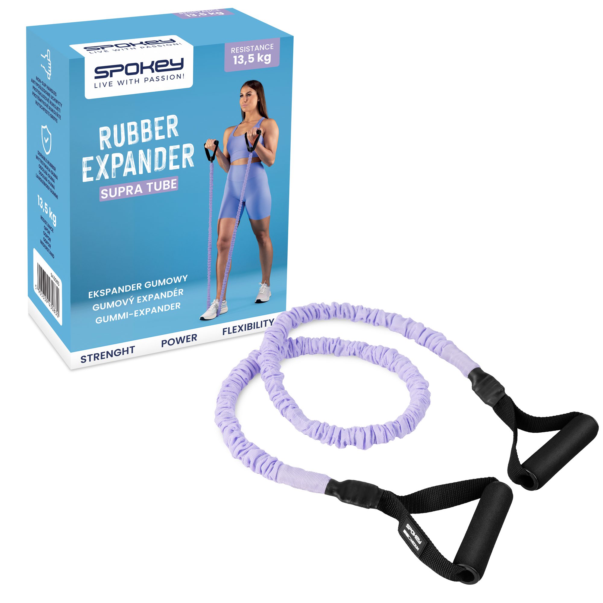 Spokey Supra Tube Medium Fitnessband Schwarz Lila Spokey Supra Tube Medium Fitnessband Schwarz Lila