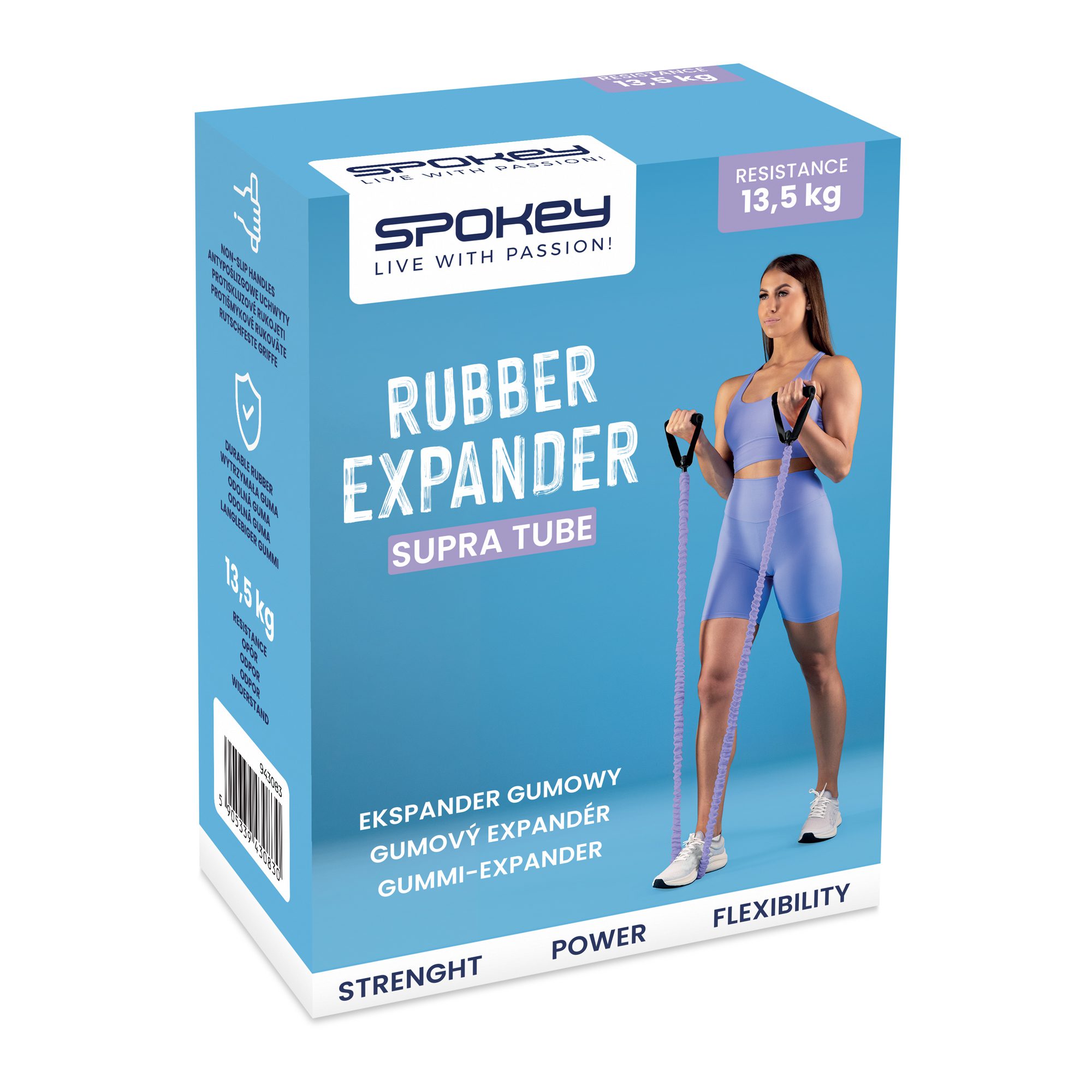 Spokey Supra Tube Medium Fitnessband Schwarz Lila Spokey Supra Tube Medium Fitnessband Schwarz Lila