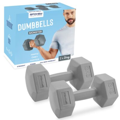 Spokey Monster hexagonales Kurzhantel-Set 2x 3 kg grau Spokey Monster hexagonales Kurzhantel-Set 2x 3 kg grau